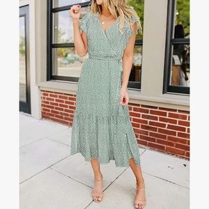 Summer Midi Wrap Dress